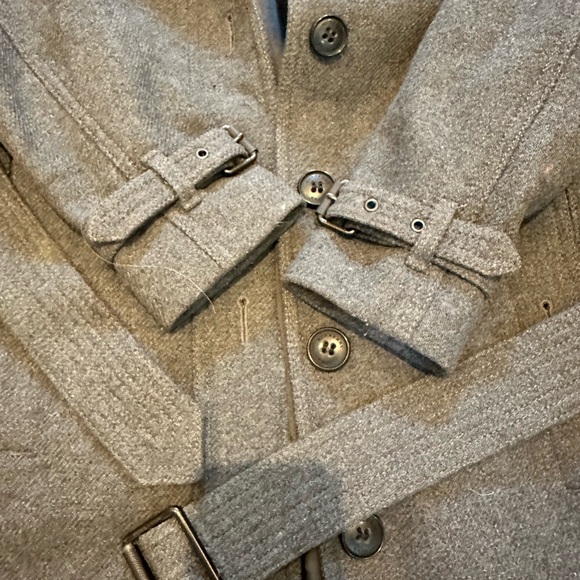 Burberry Brit Women’s Funnel Neck Wool Cashmere Trench Coat (Grey, Size: 0) - Picture 11 of 14